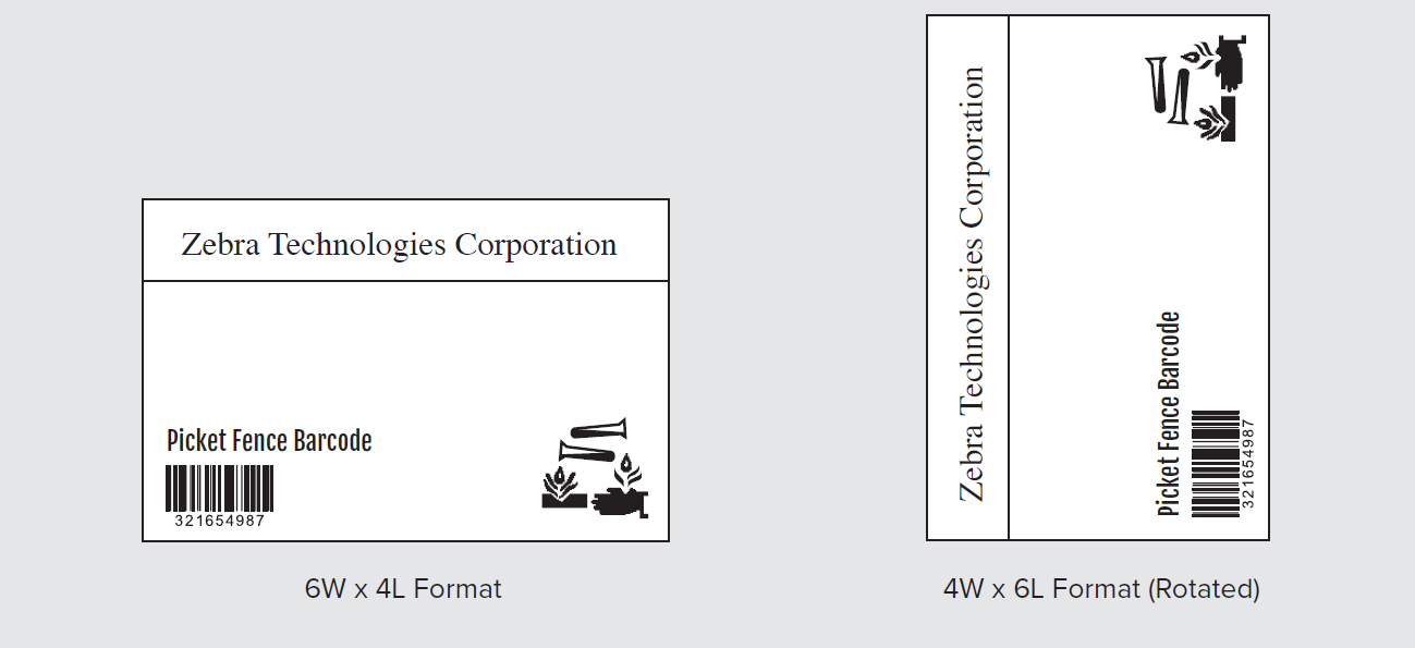 6W x 4L and 4W x 6L label style