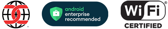 Compatibility Icons: Common Criteria Android Enterprise Recommended, Wi-Fi Certified