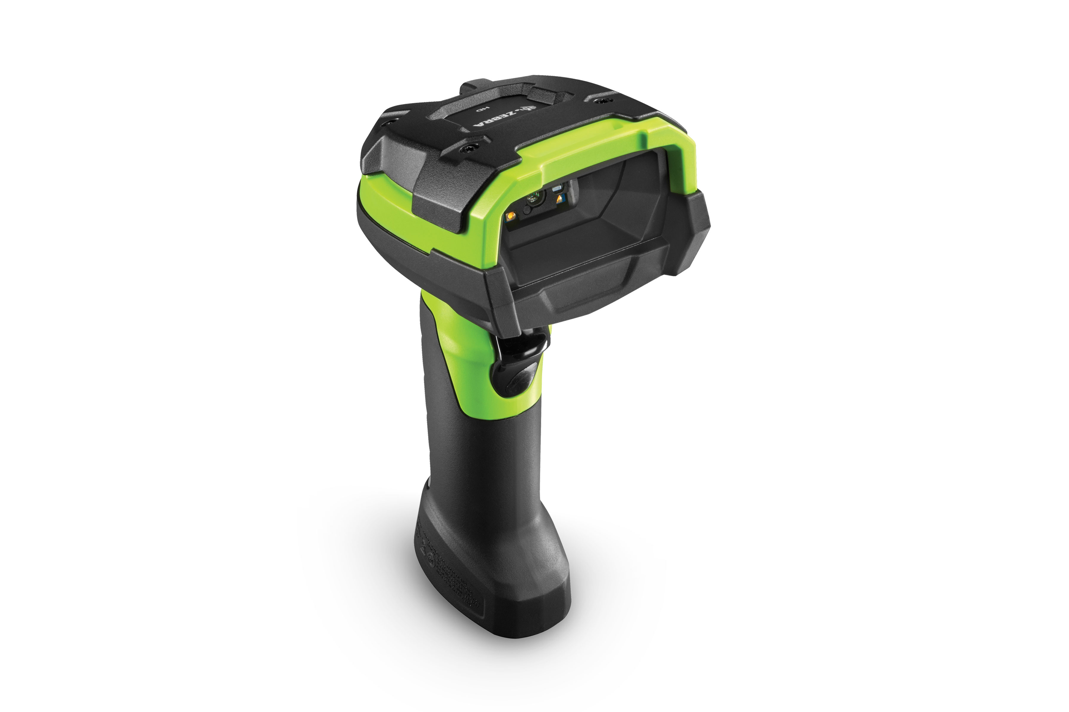 Zebra DS3600-HP 1D/2D barcode scanner, green and black hardware