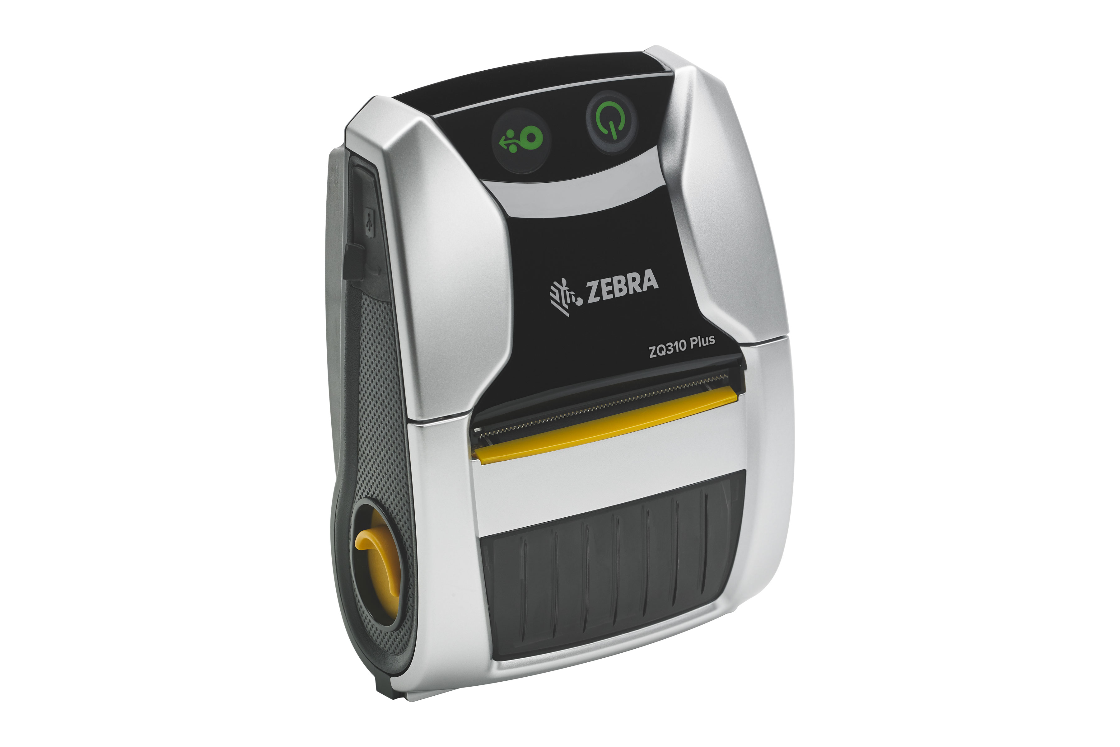 Front right view of a Zebra ZQ300 Plus mobile printer