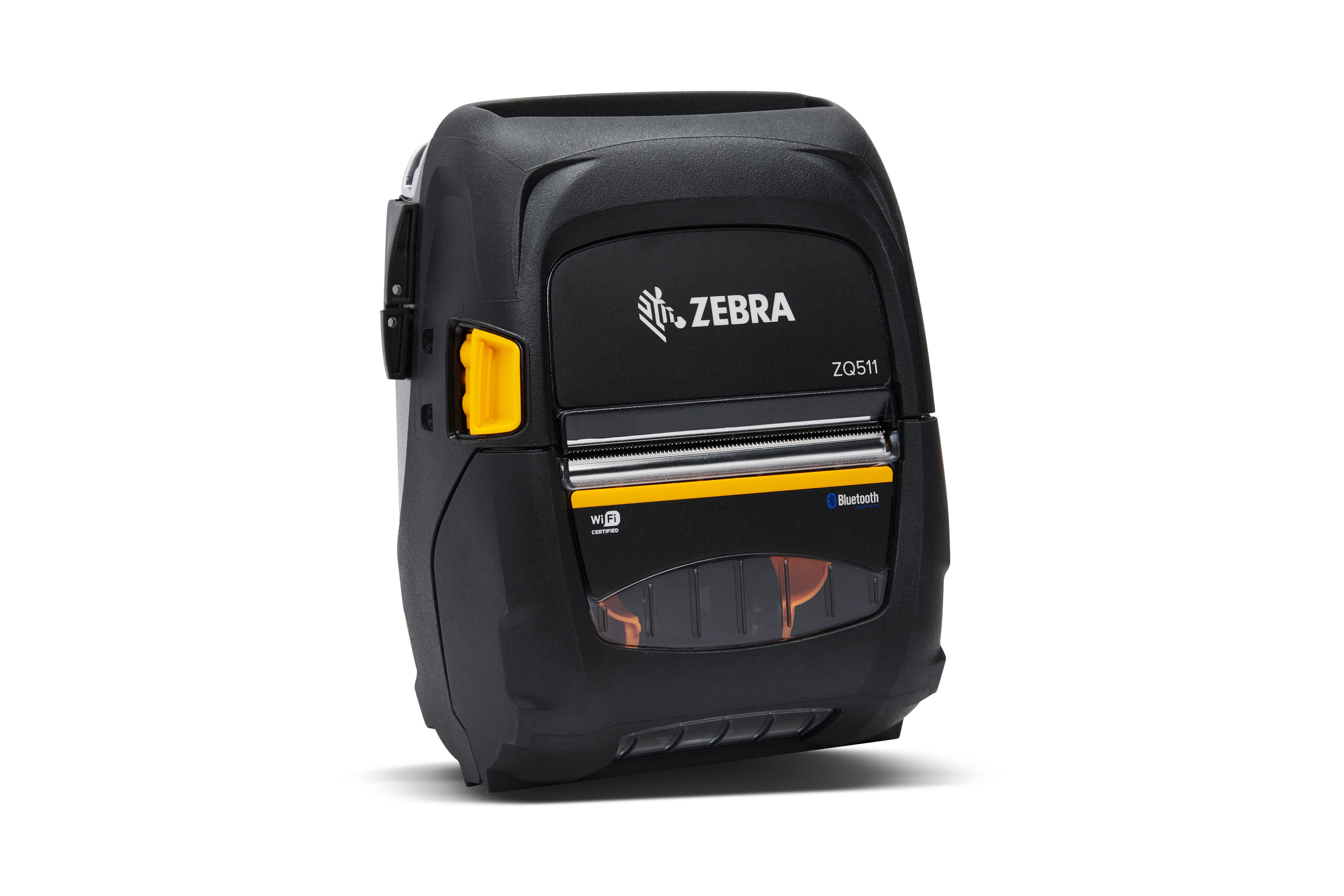 Front right view of a Zebra ZQ500 mobile printer