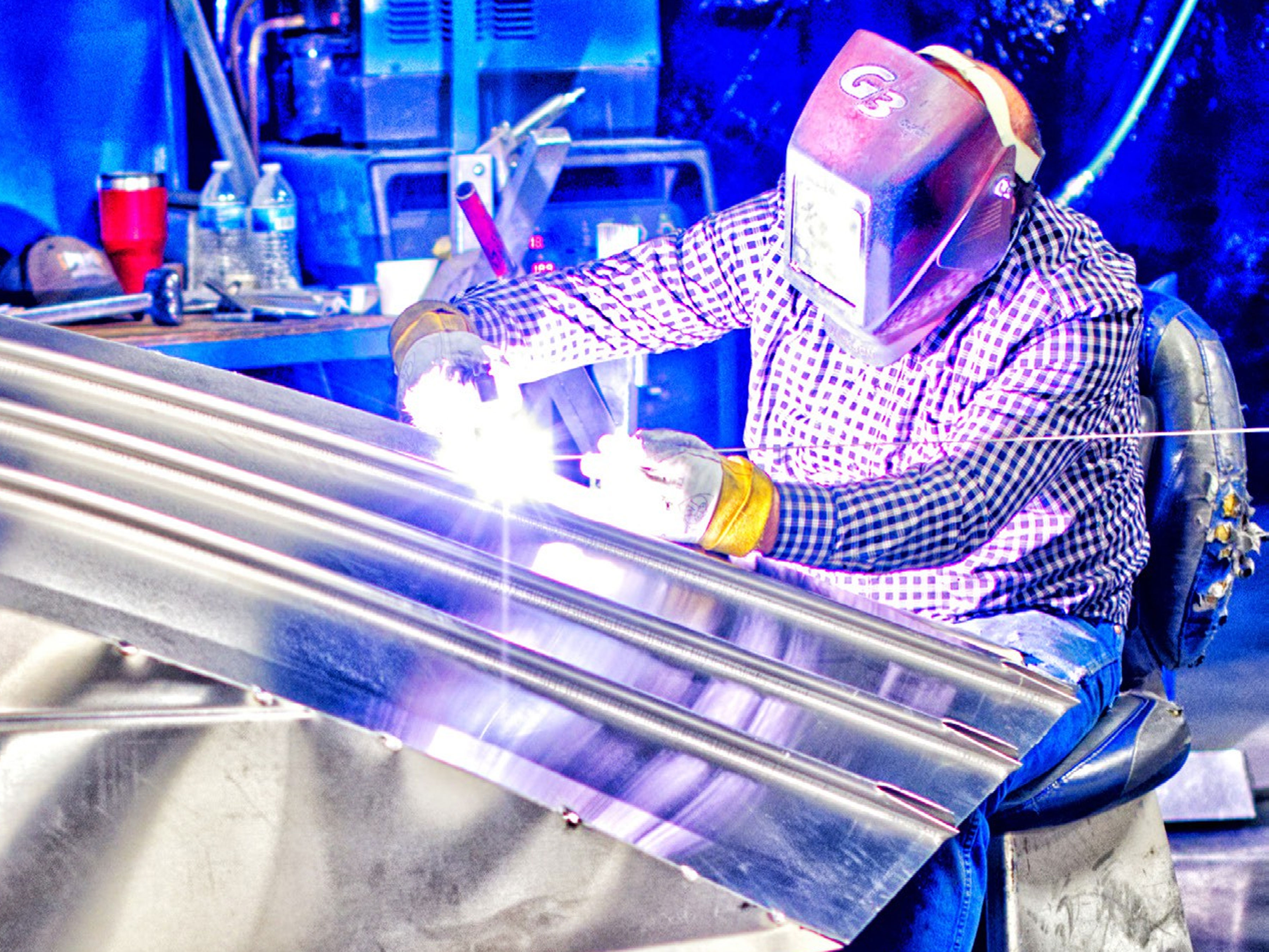 Worker on a manufacturing line