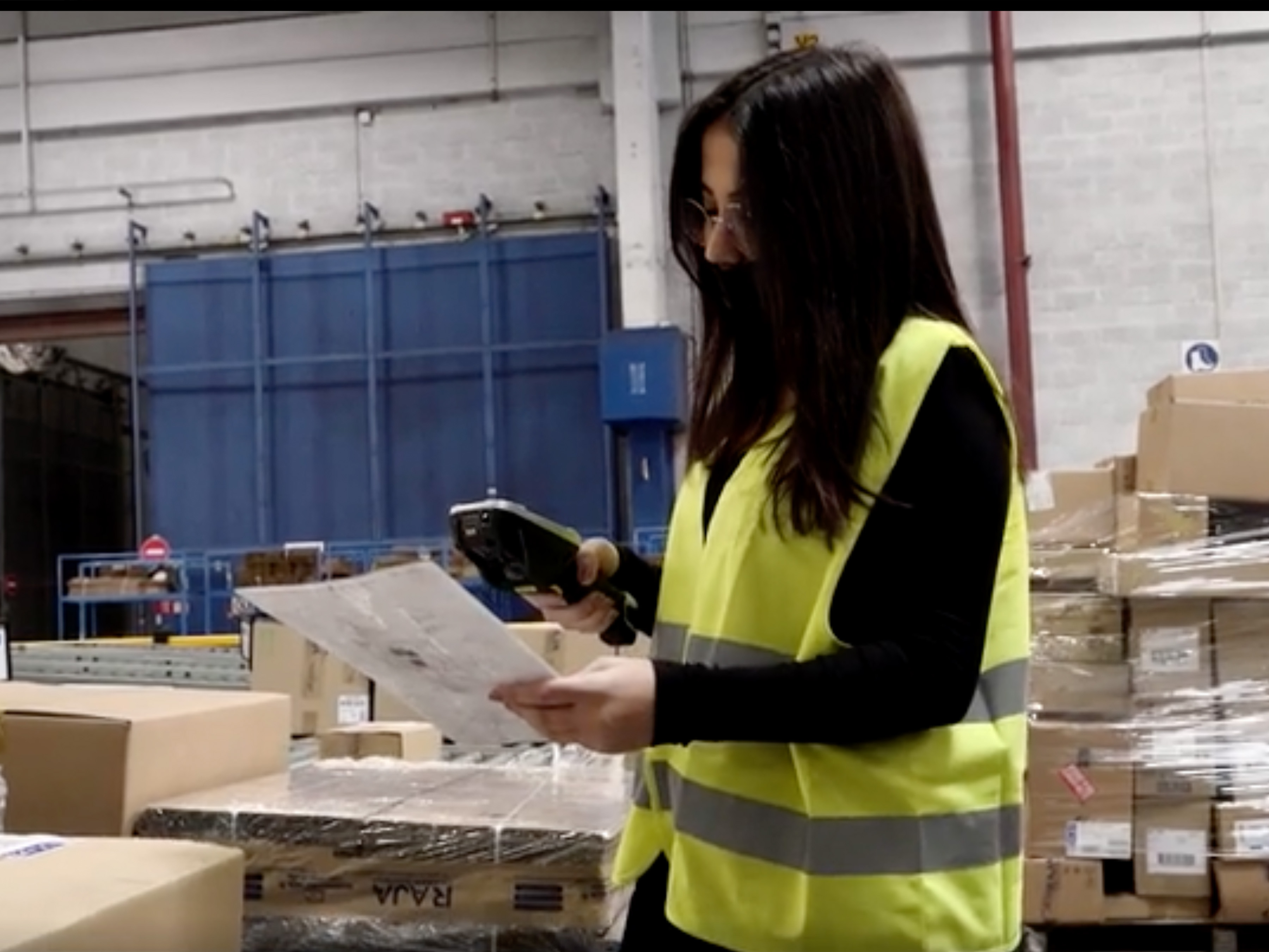 Woman scanning a document