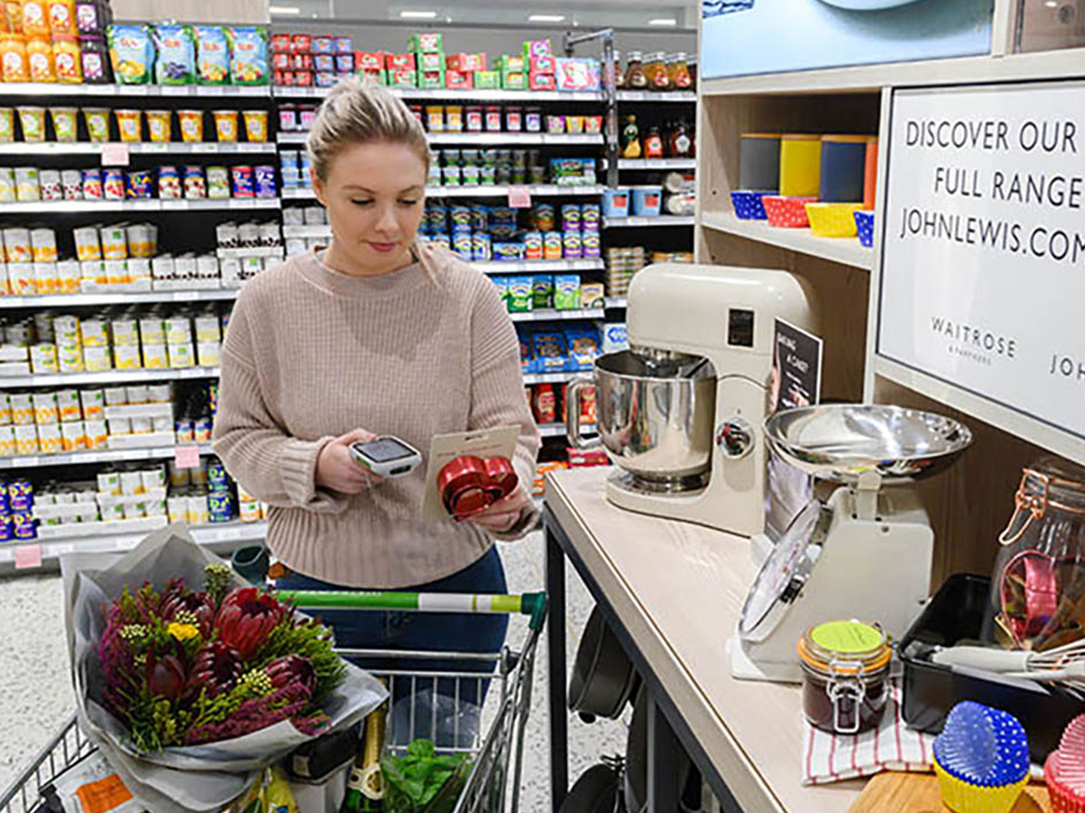 Waitrose user scanning a product