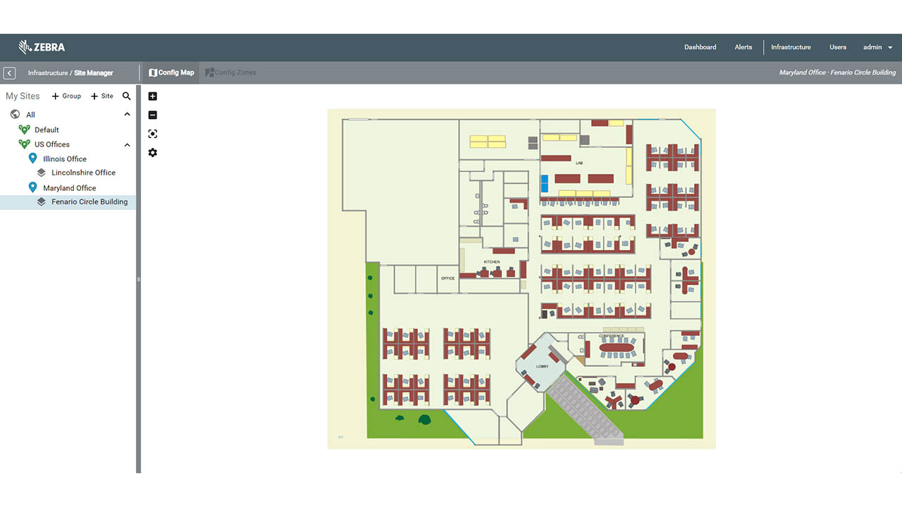 A screenshot of the MotionWorks Enterprise RFID Reader Management Module dashboard - device configuration