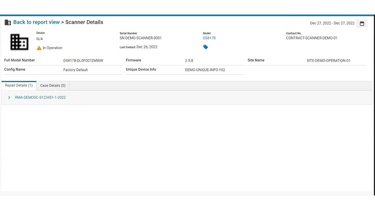 Zebra VisibilityIQ Foresight for Scanners - Scanner Details Page short list