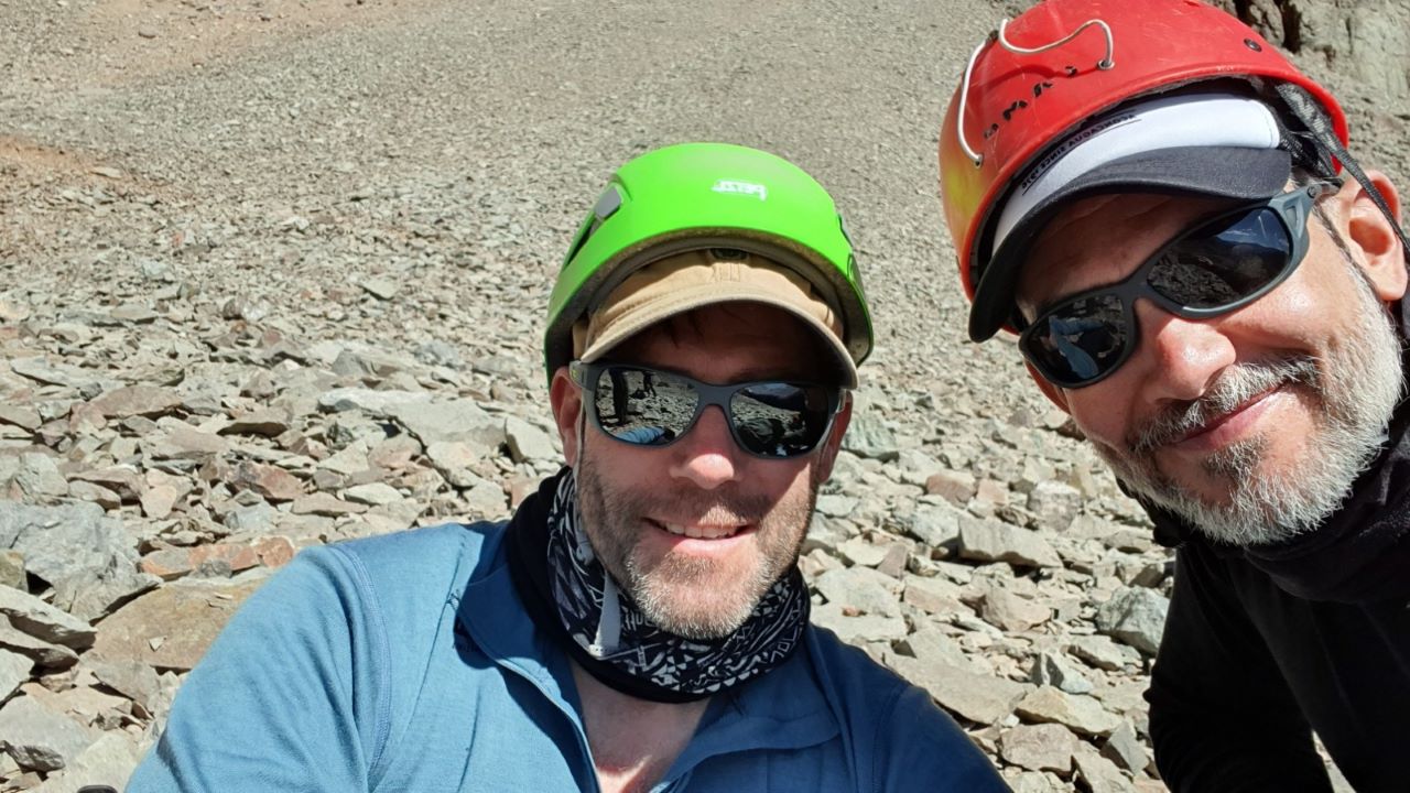 Two of the Zebras climbing Mount Aconcagua