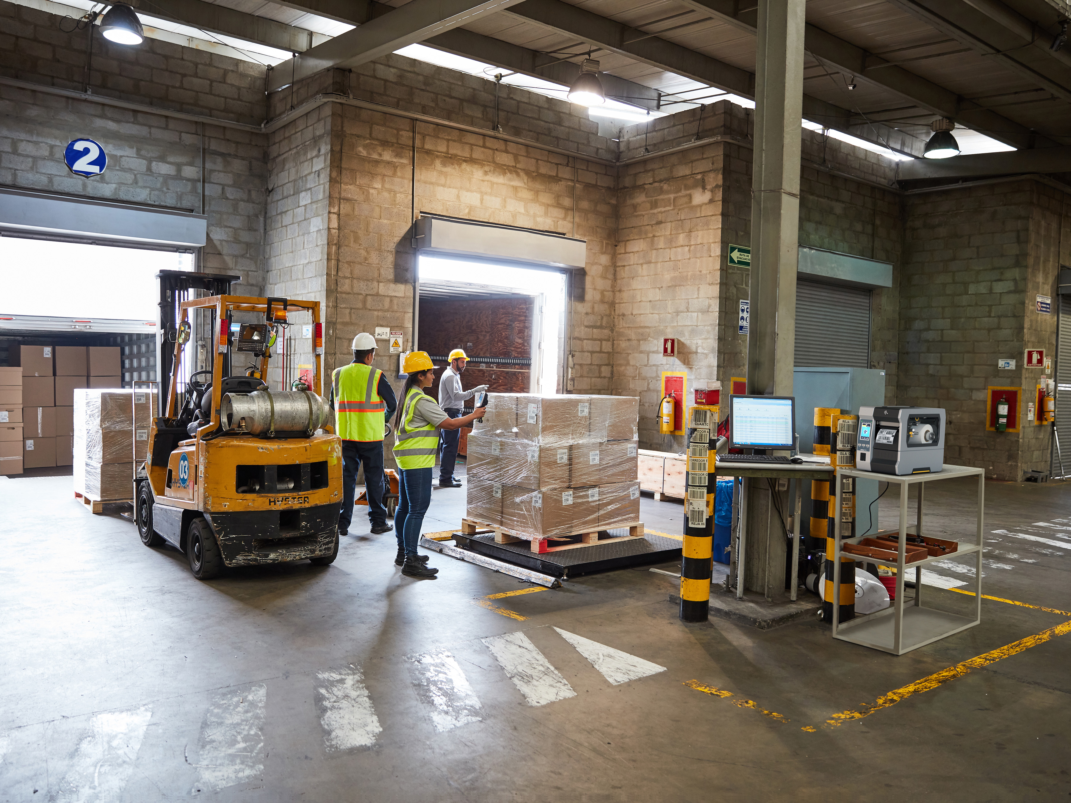 A crossdock in a warehouse