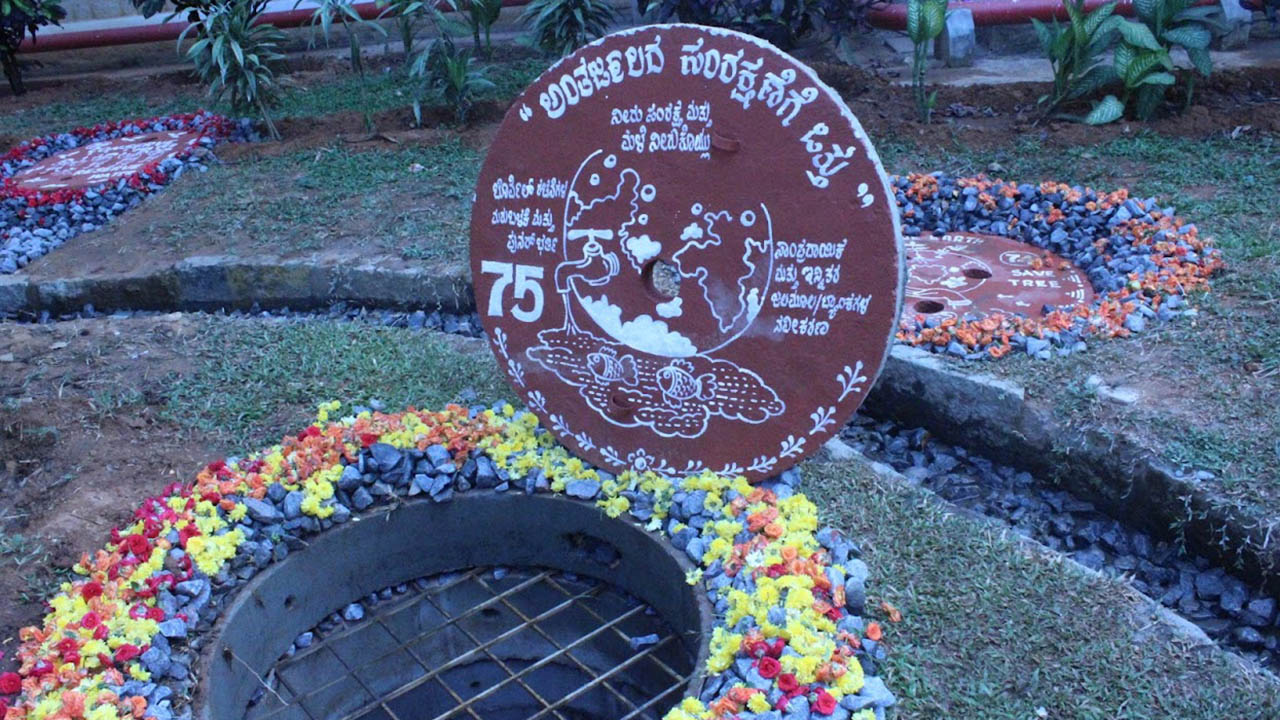 A water reclamation percolation pit created by Zebra employees as part of the One Billion Drops project